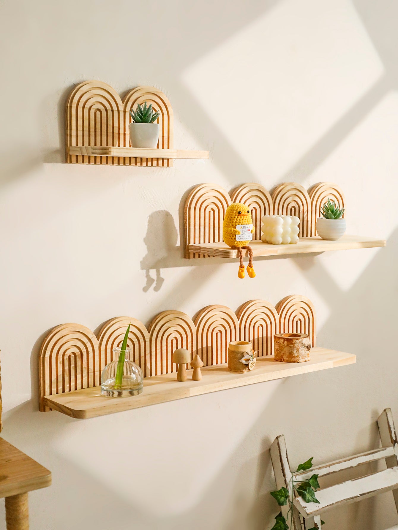 Wood & Metal Shelf Decor Set