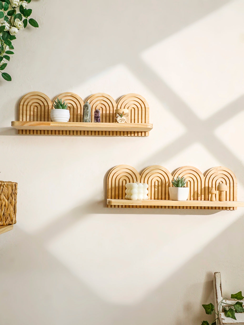 Wood & Metal Shelf Decor Set