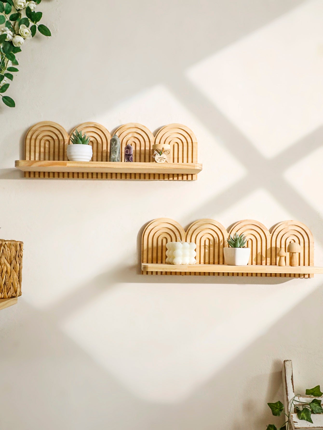 Wood & Metal Shelf Decor Set